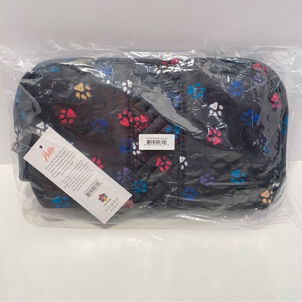 Lug Flash Cosmetic Bag in Paws Black NWT